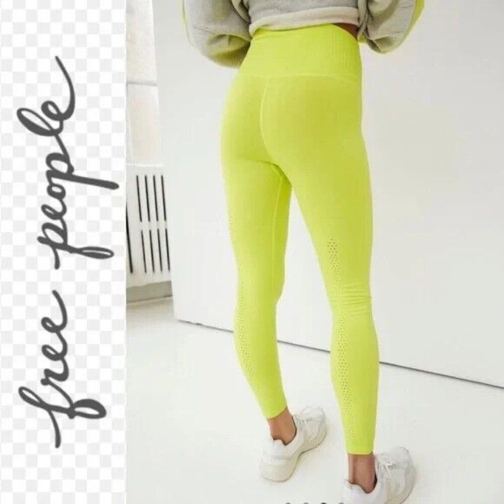 Free People Neon Yellow Leggings
